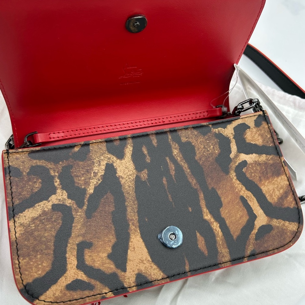 Women's Christian Louboutin, Paloma Bengali, leather clutch/shoulder bag - Picture 9 of 14